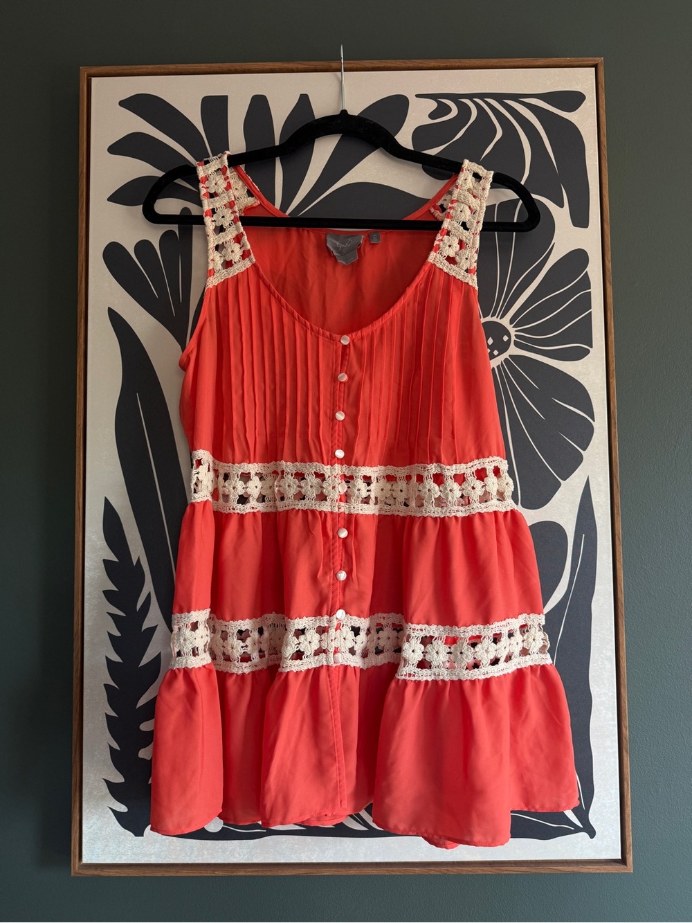 NWOT Anthropologie Vanessa Virginia pleated eyelet tank Size 4